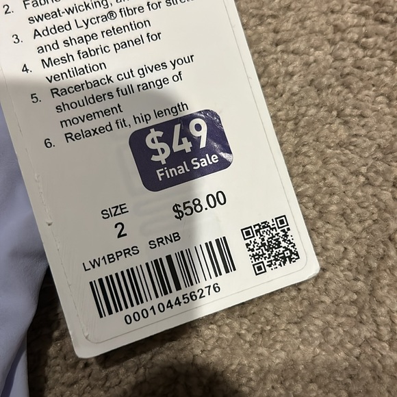 Lululemon light lavender workout top. - Picture 6 of 6